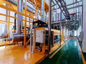 Inside the factory Absorption tower and regeneration tower